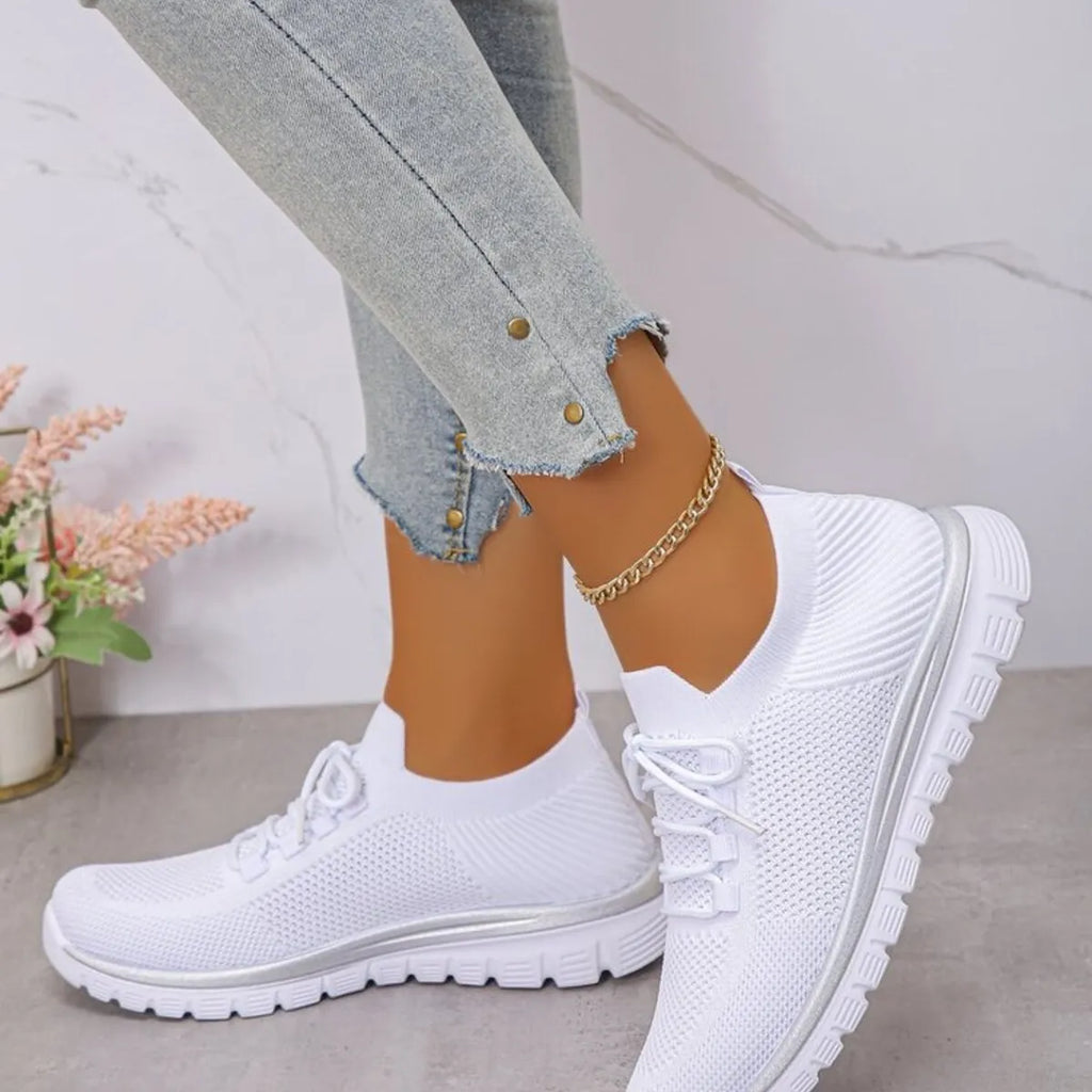 Breathable Mesh Lace Up Athletic