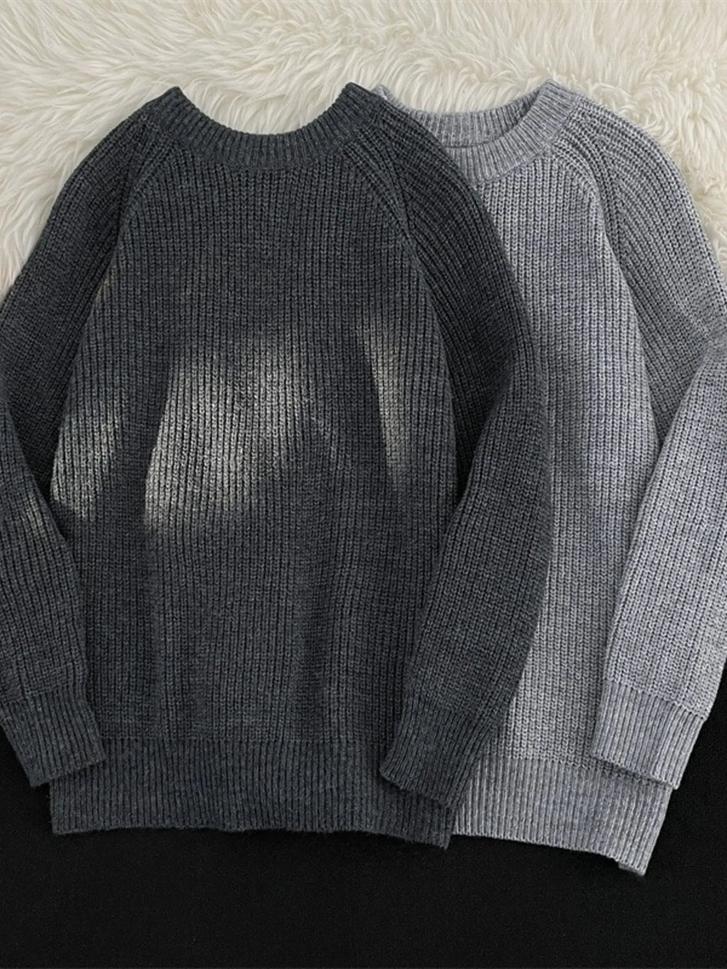 Men's Plus Size Round Neck Long Sleeve Sweater