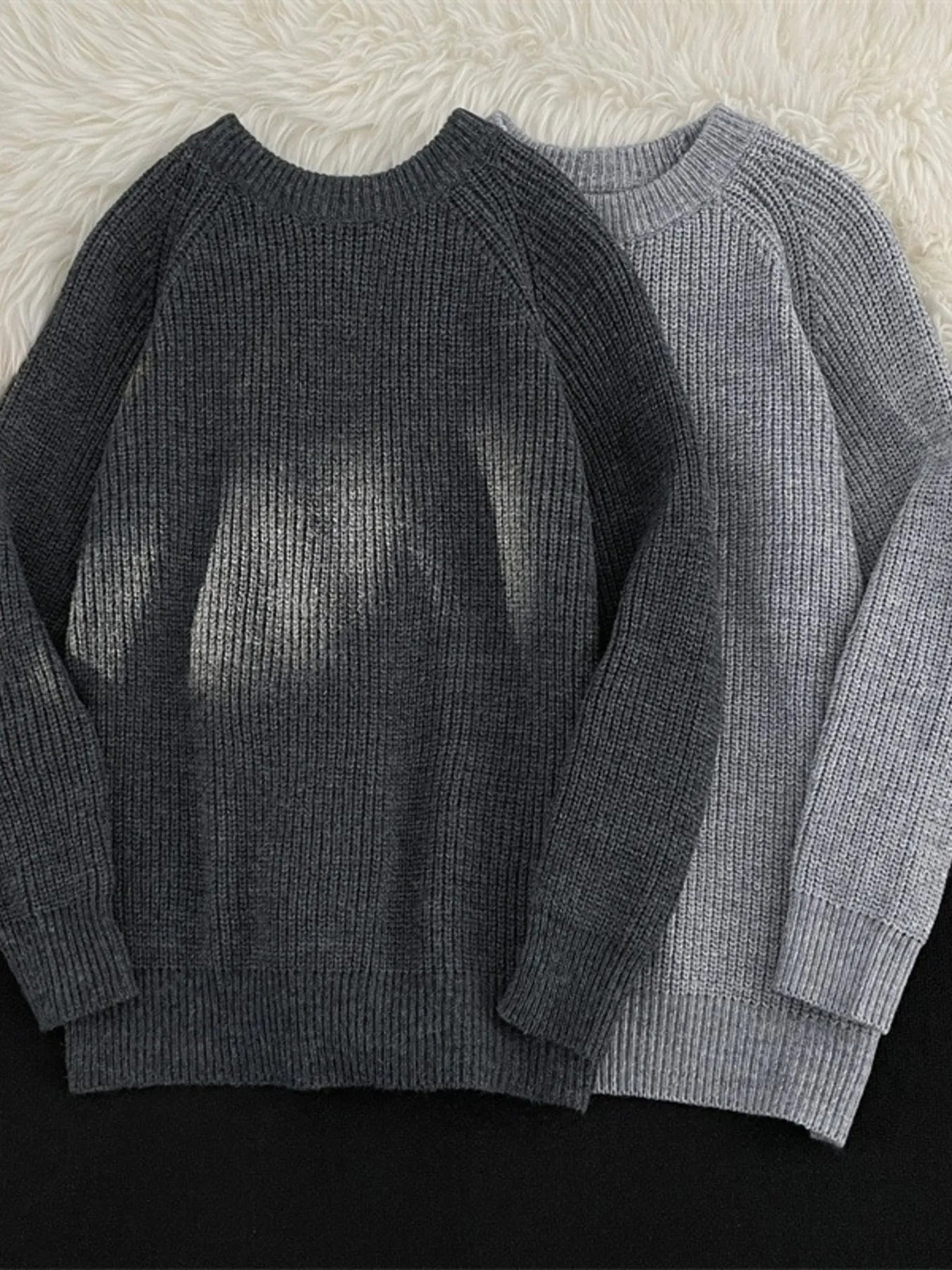 Men's Plus Size Round Neck Long Sleeve Sweater