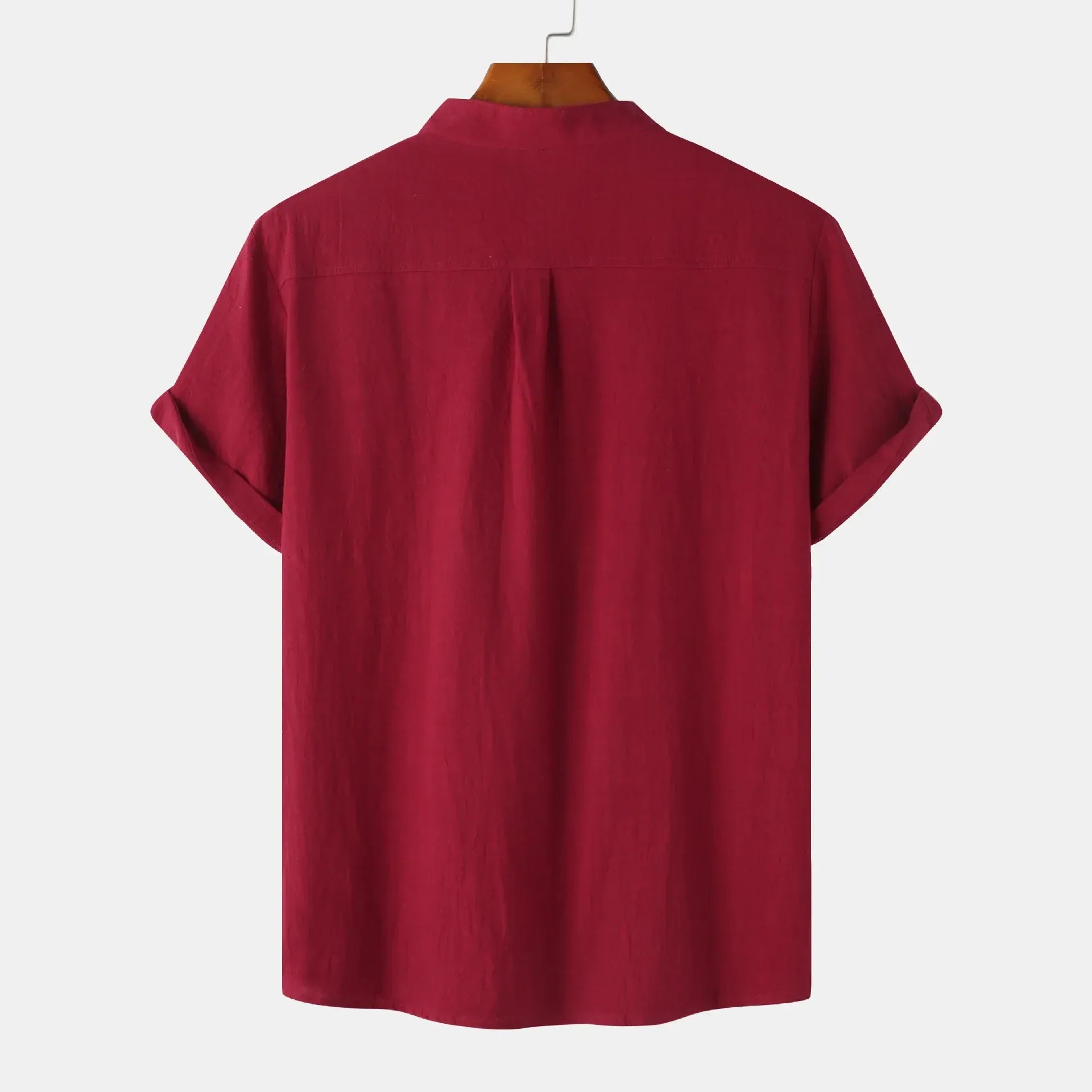 Men's Mandarin Collar Short Sleeve Henley Shirt