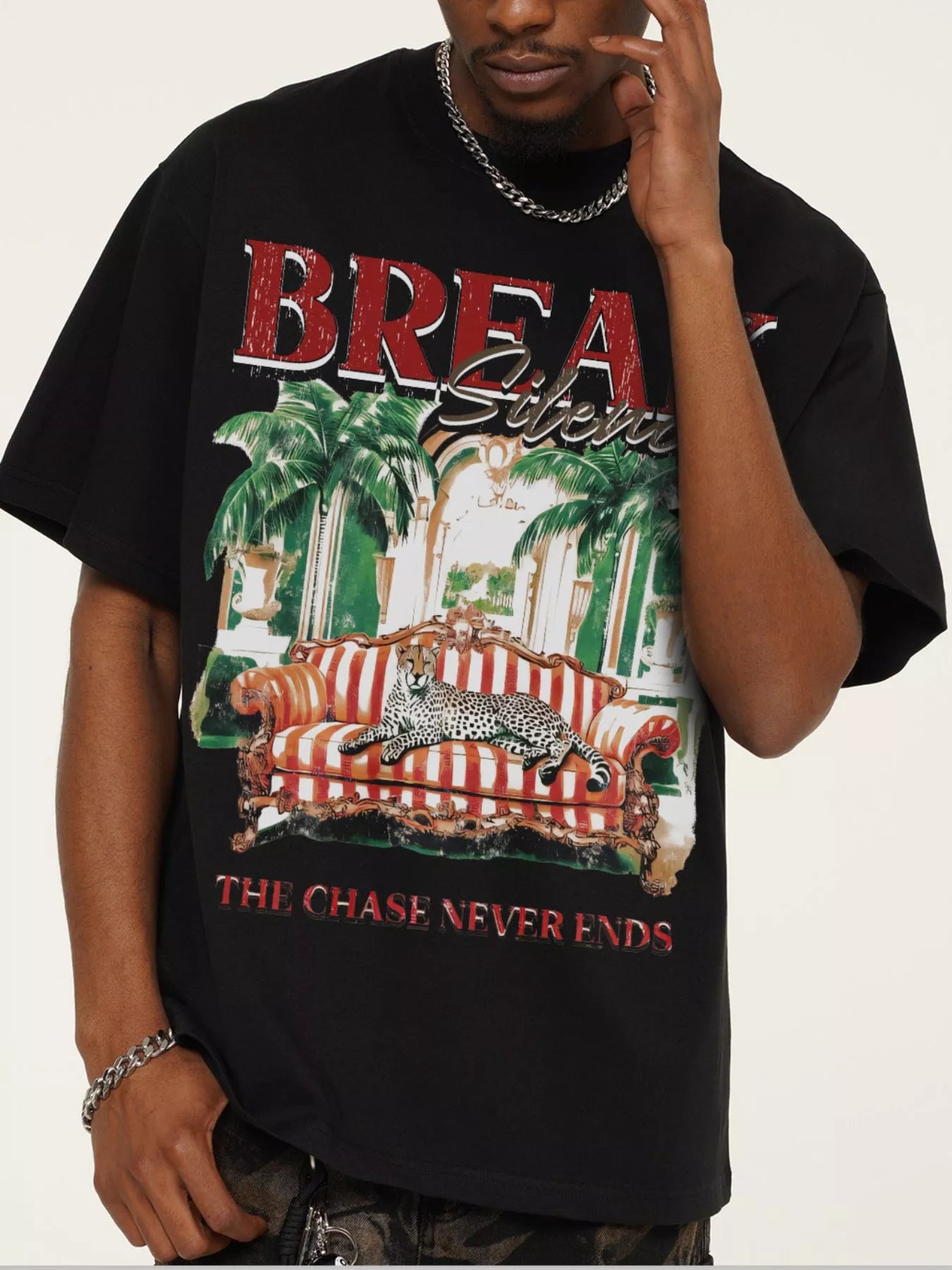 Men's Graphic Round Neck Oversized T-Shirt
