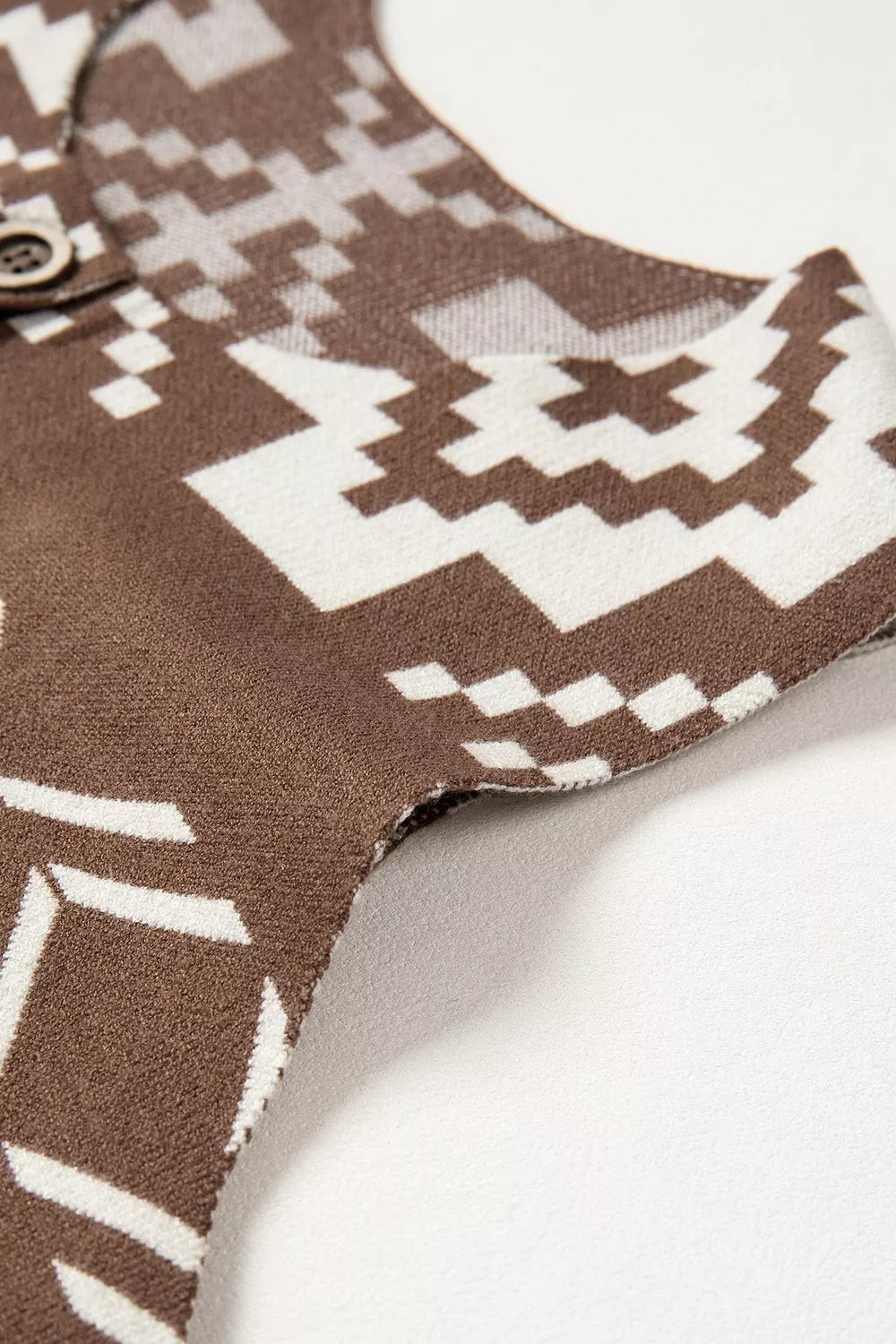 Western Geometric Pattern Sleeveless Knit Sweater Vest