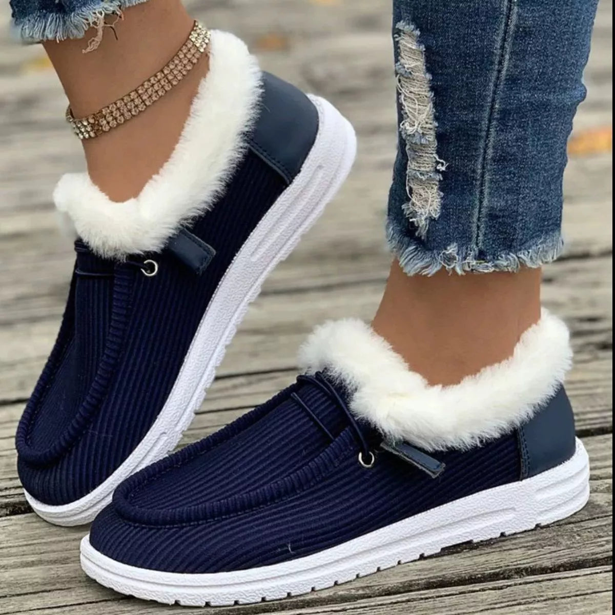 Cozy Plush-Lined Flats Slip-Ons