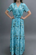 Floral Print Wrap Maxi Dress