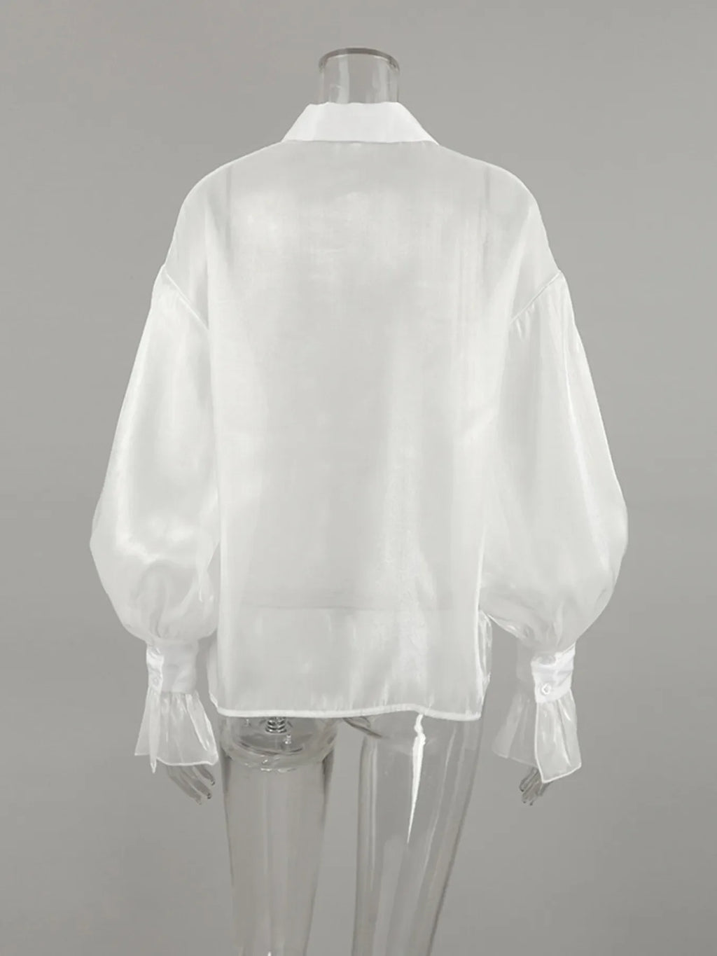 Button Up Flounce Sleeve Shirt