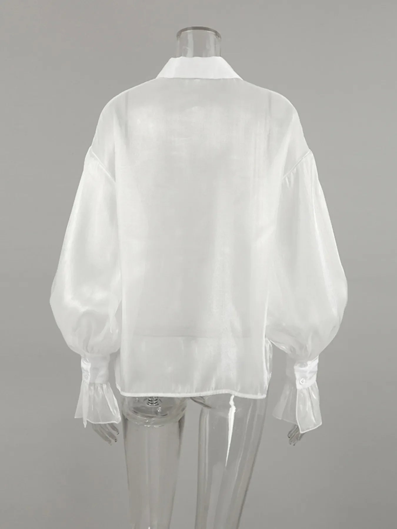 Button Up Flounce Sleeve Shirt