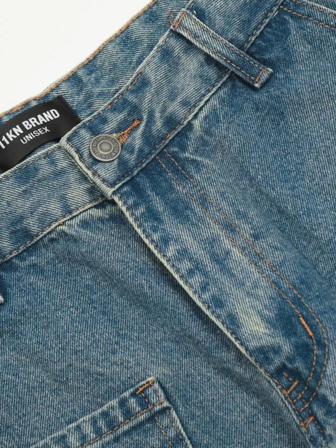 Men's Washed Multi-Pocket Cargo Jeans