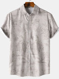 Men's Vintage Print Short Sleeve Casual Shirt