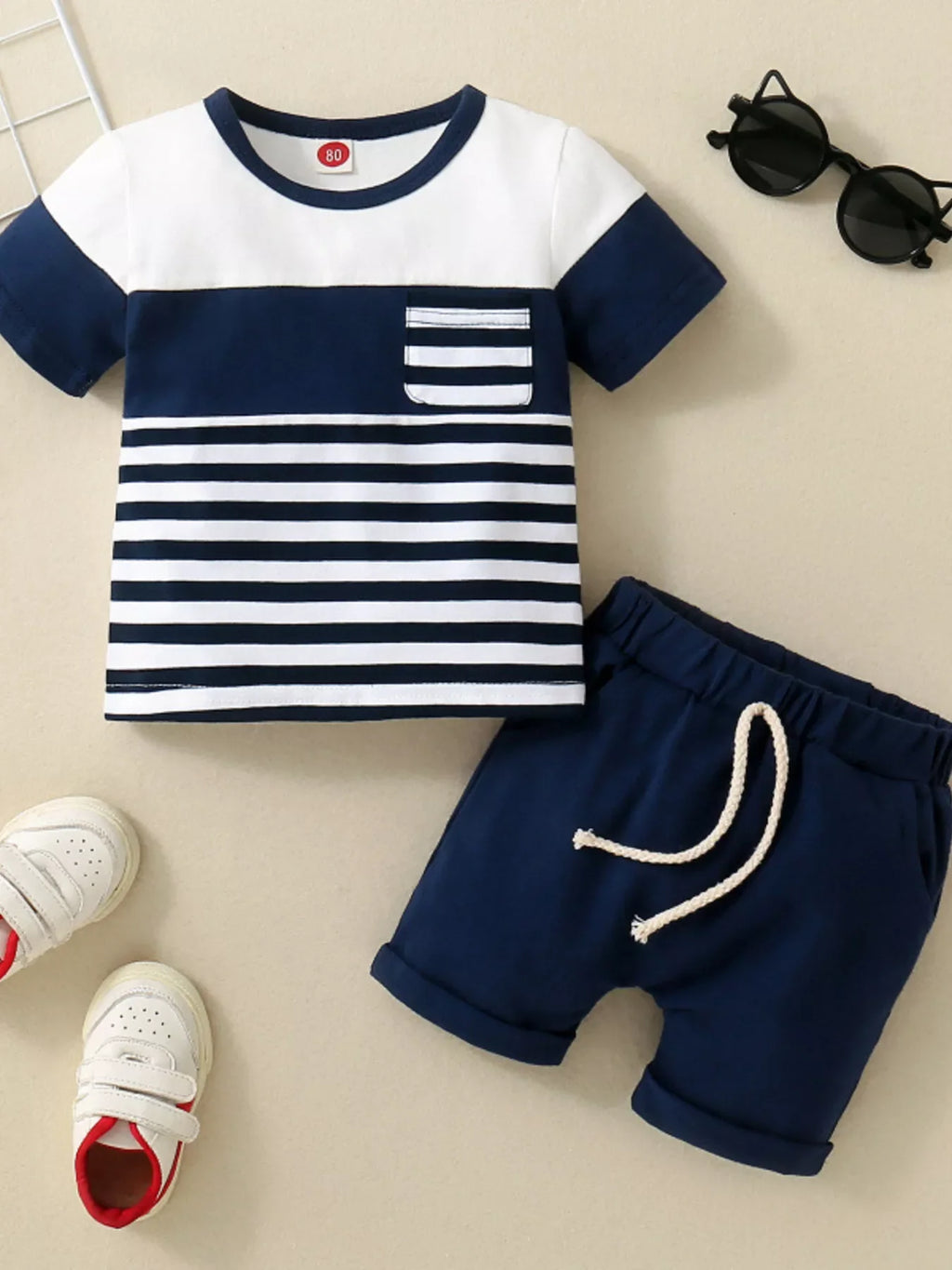 Children's Striped T-shirt and Shorts Set