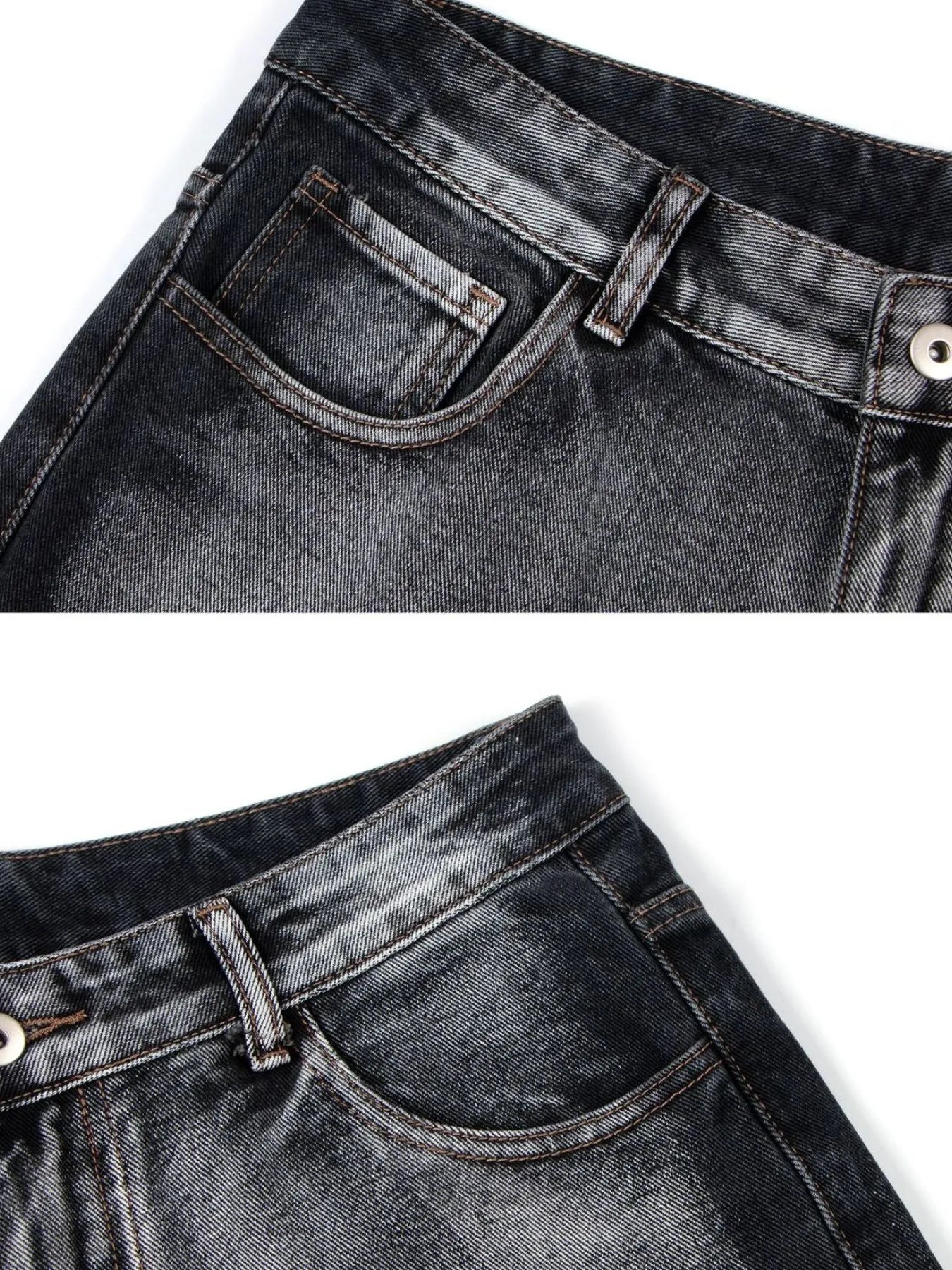 Men's Distressed Wide-Leg Jeans