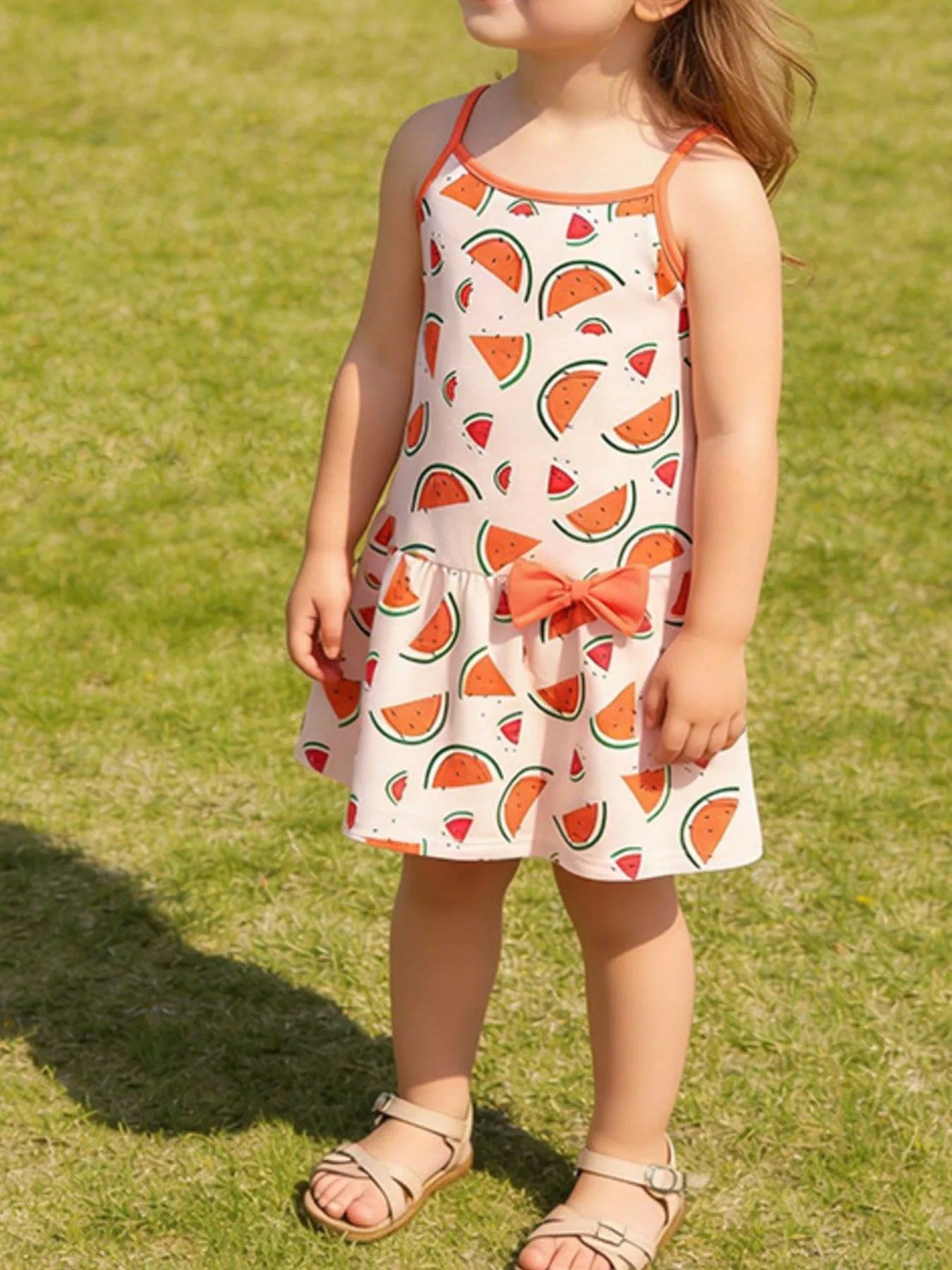Children's Watermelon Print Sleeveless Sundress