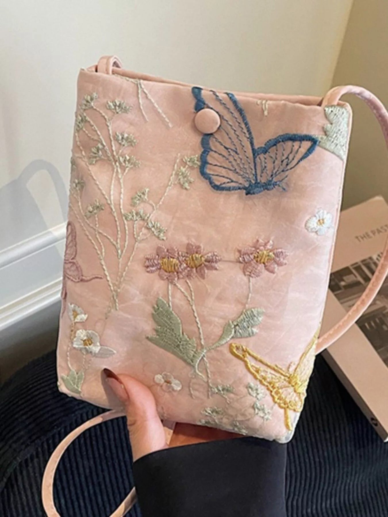 Embroidered Lightweight Crossbody Bag