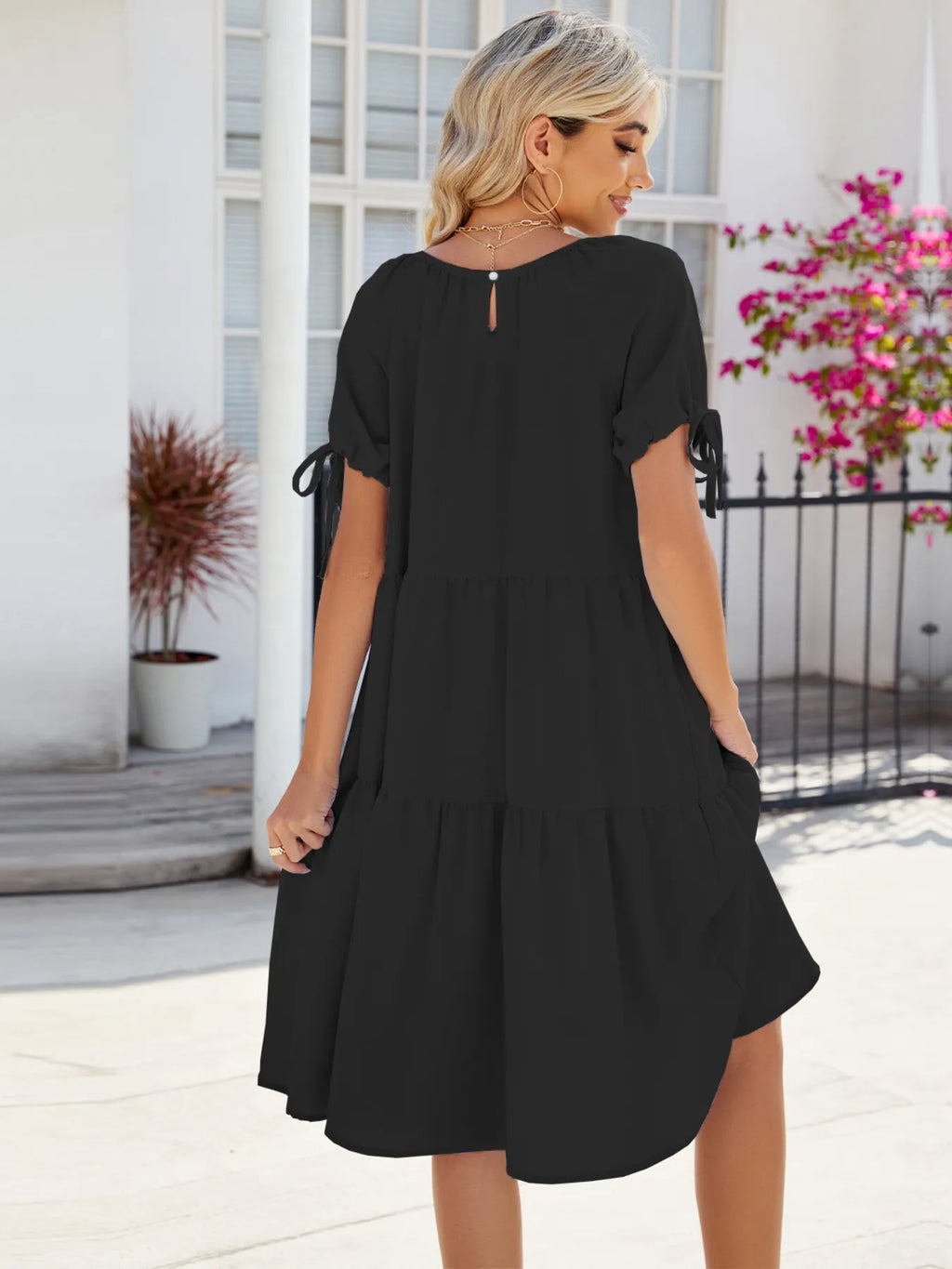 Tiered Round Neck Summer Dress