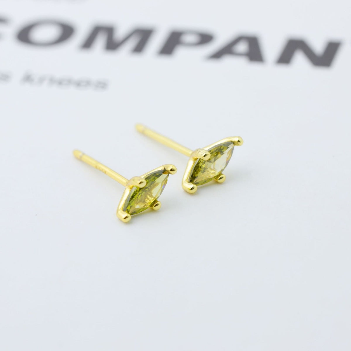 18K Gold-Plated Zircon Geometric Earrings