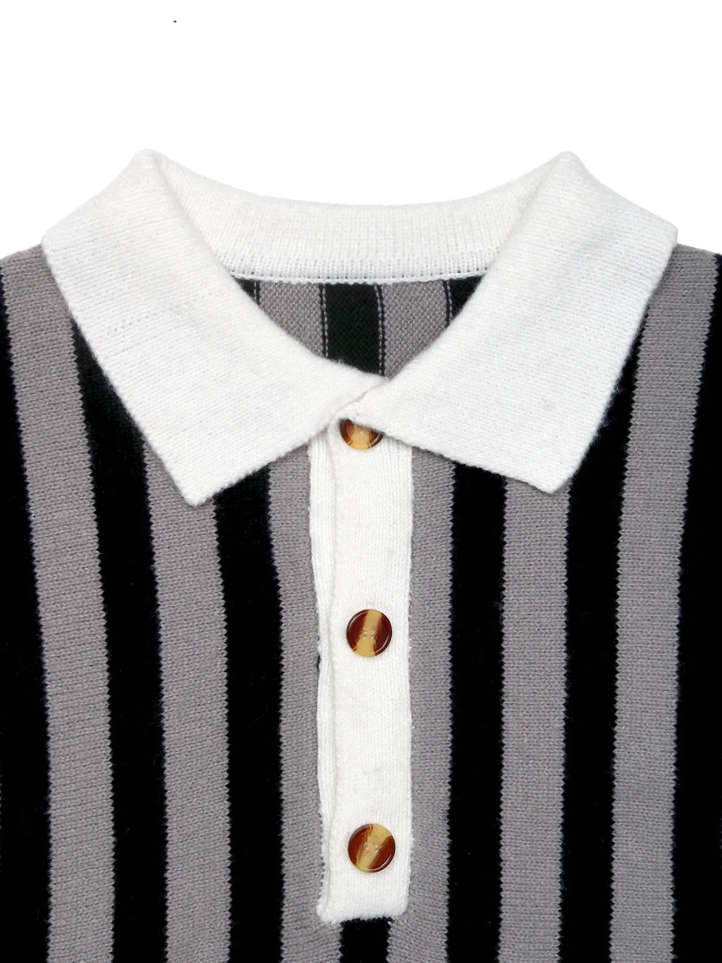 Striped Button Front Long Sleeve Sweater