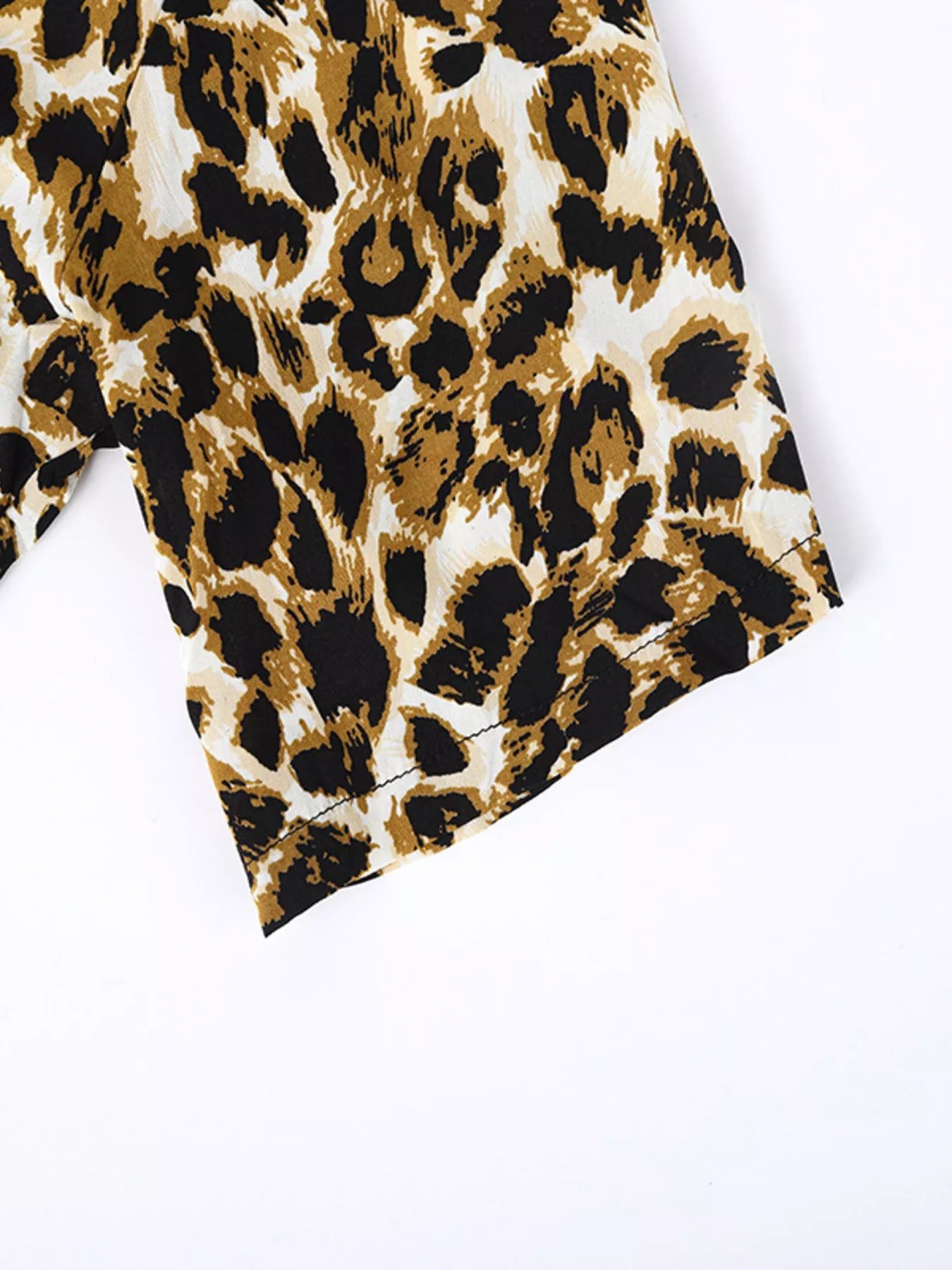 Men's Full Size Leopard Print Short Sleeve Shirt Plus Size