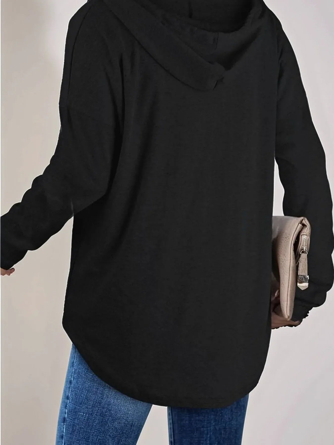 Full Size Drawstring Long Sleeve Hoodie Plus Size