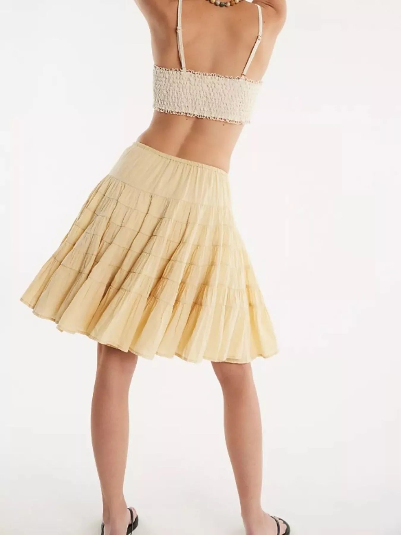 Tiered Drawstring Mini Skirt