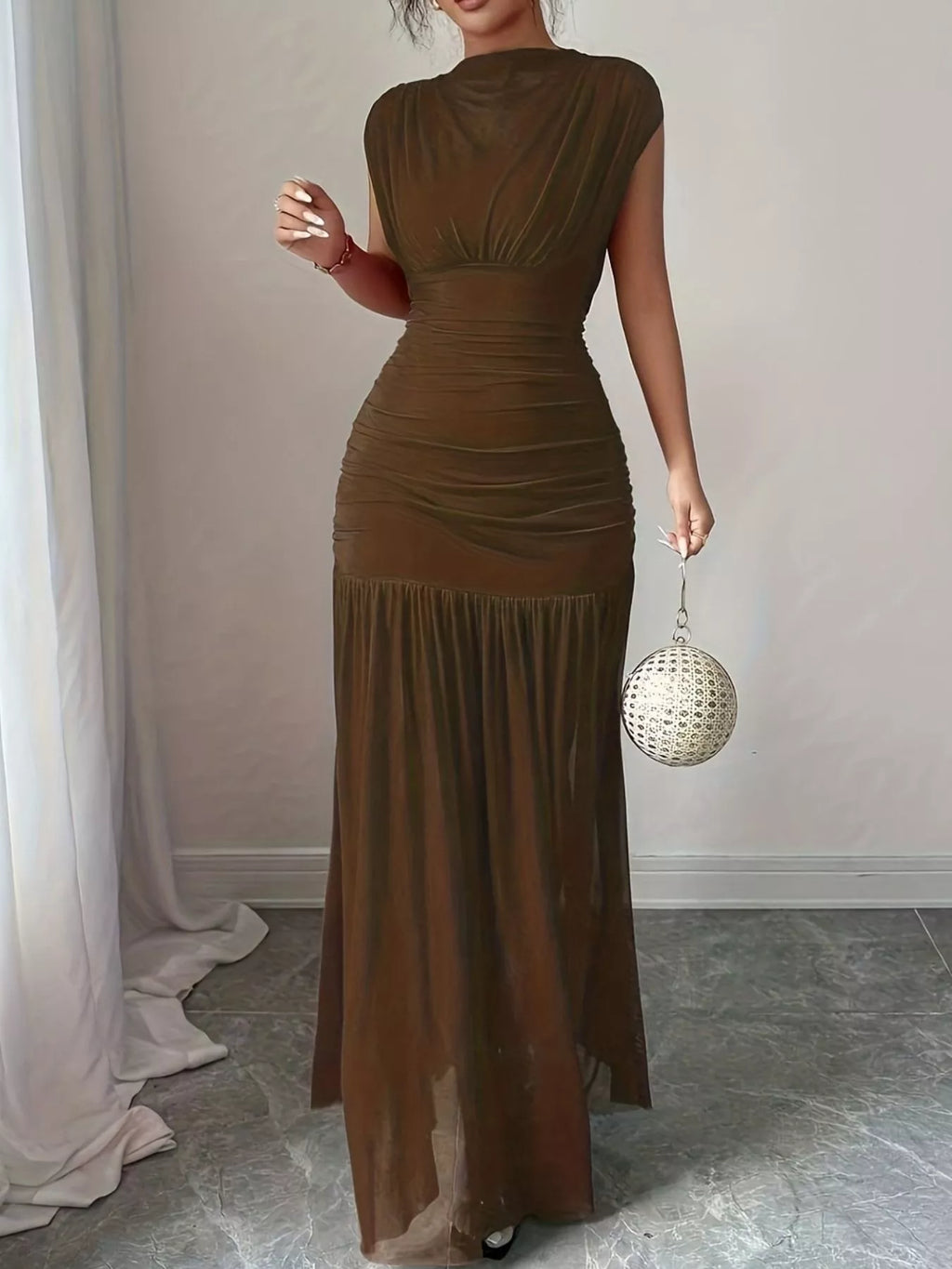Ruched Bodycon Maxi Dress