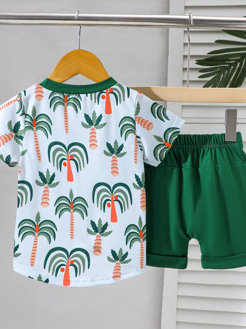 Children's Tropical Print Tee & Shorts Set