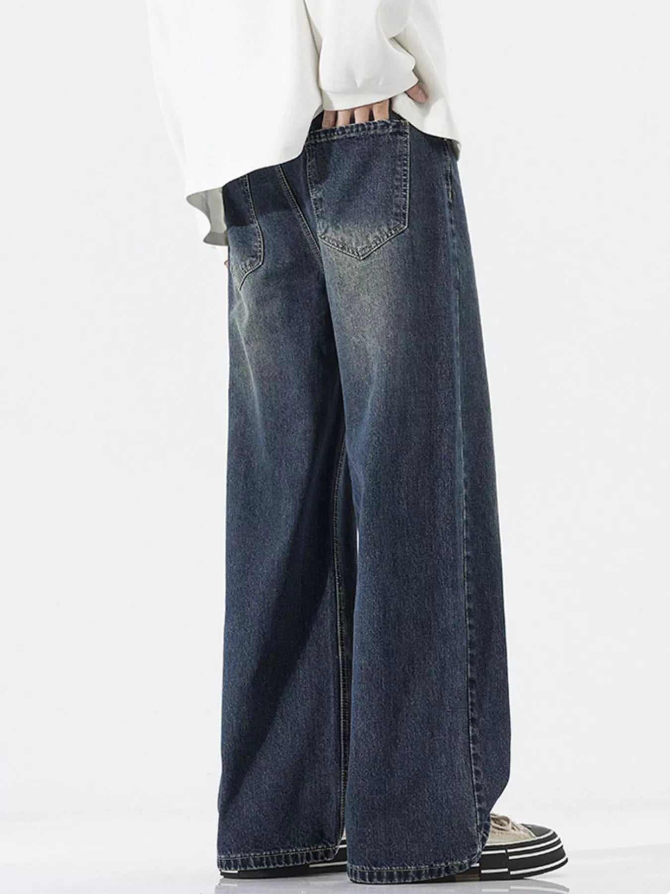 Men's Full Size Wide-Leg Relaxed Fit Jeans Plus Size