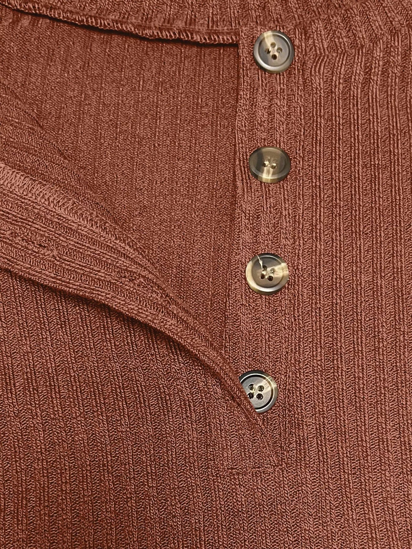 Button-Detail Dropped Shoulder Top