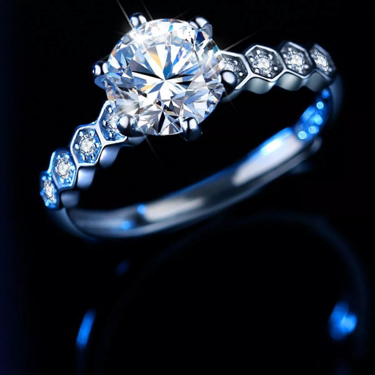 1 Carat Moissanite 925 Sterling Silver Ring