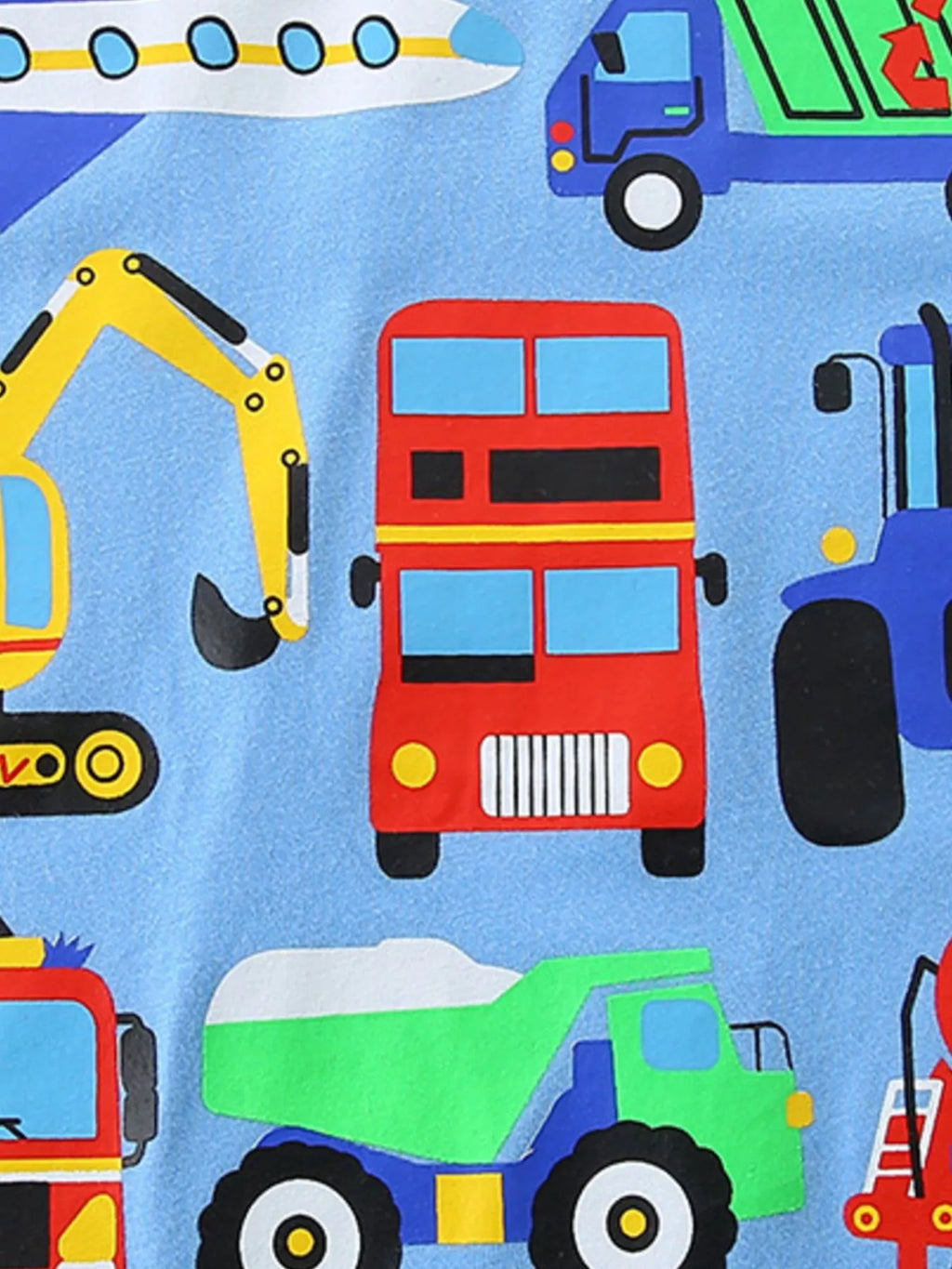 Children's Cartoon Vehicle Crew Neck Short Sleeve T-Shirt