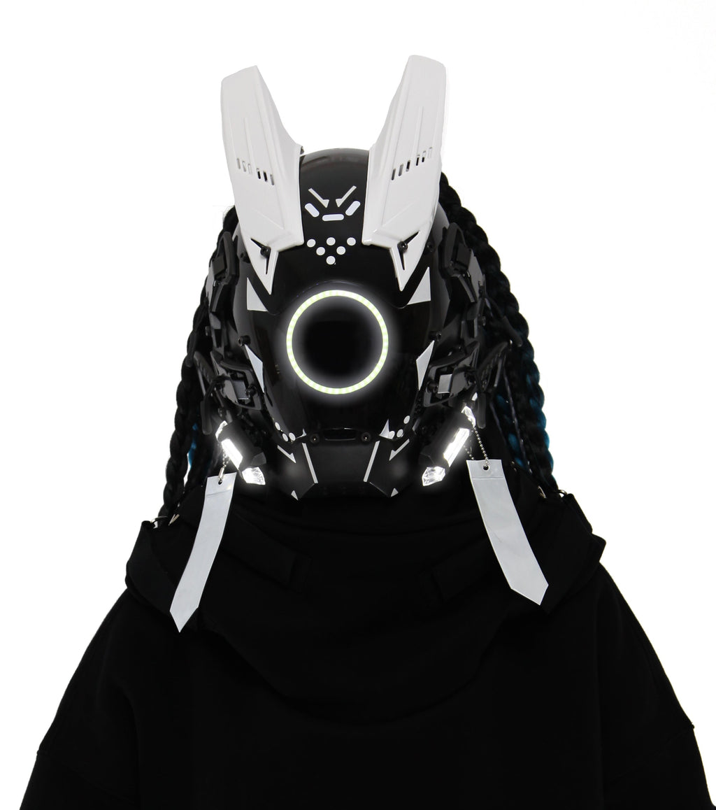 D-Ci White Tech Mask (With Braids)