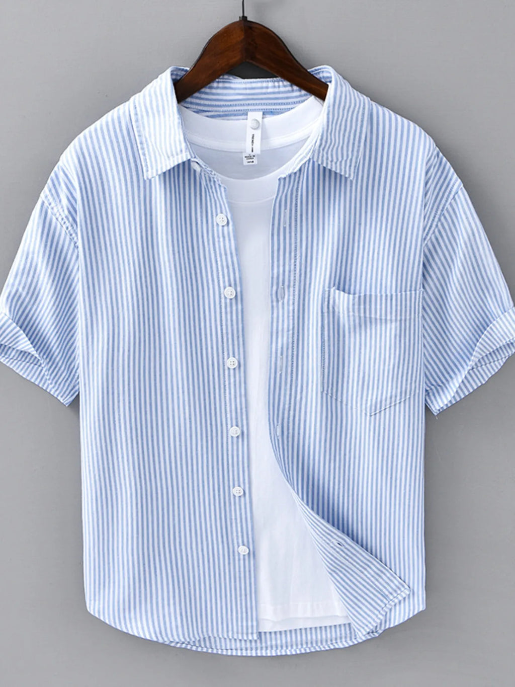 Men's Plus Size Casual Striped Short Sleeve Shirt