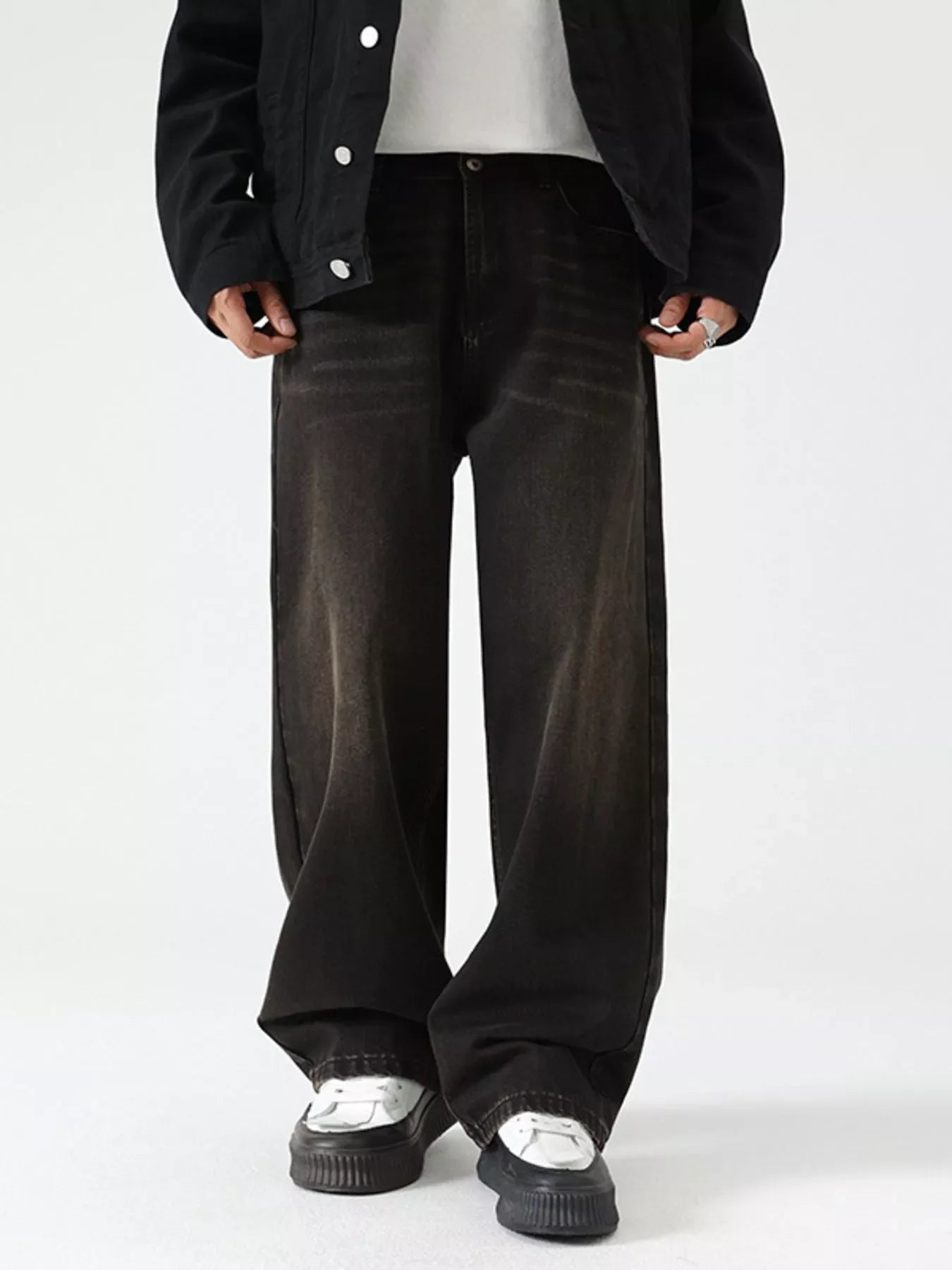 Men's Wash Wide Leg Jeans