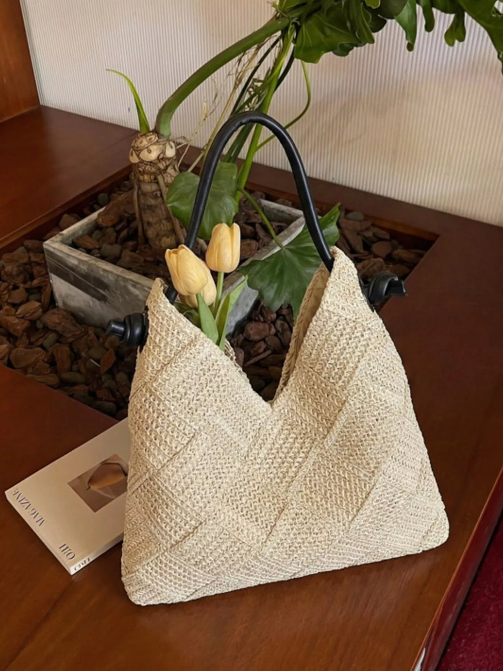 Woven Straw Shoulder Bag