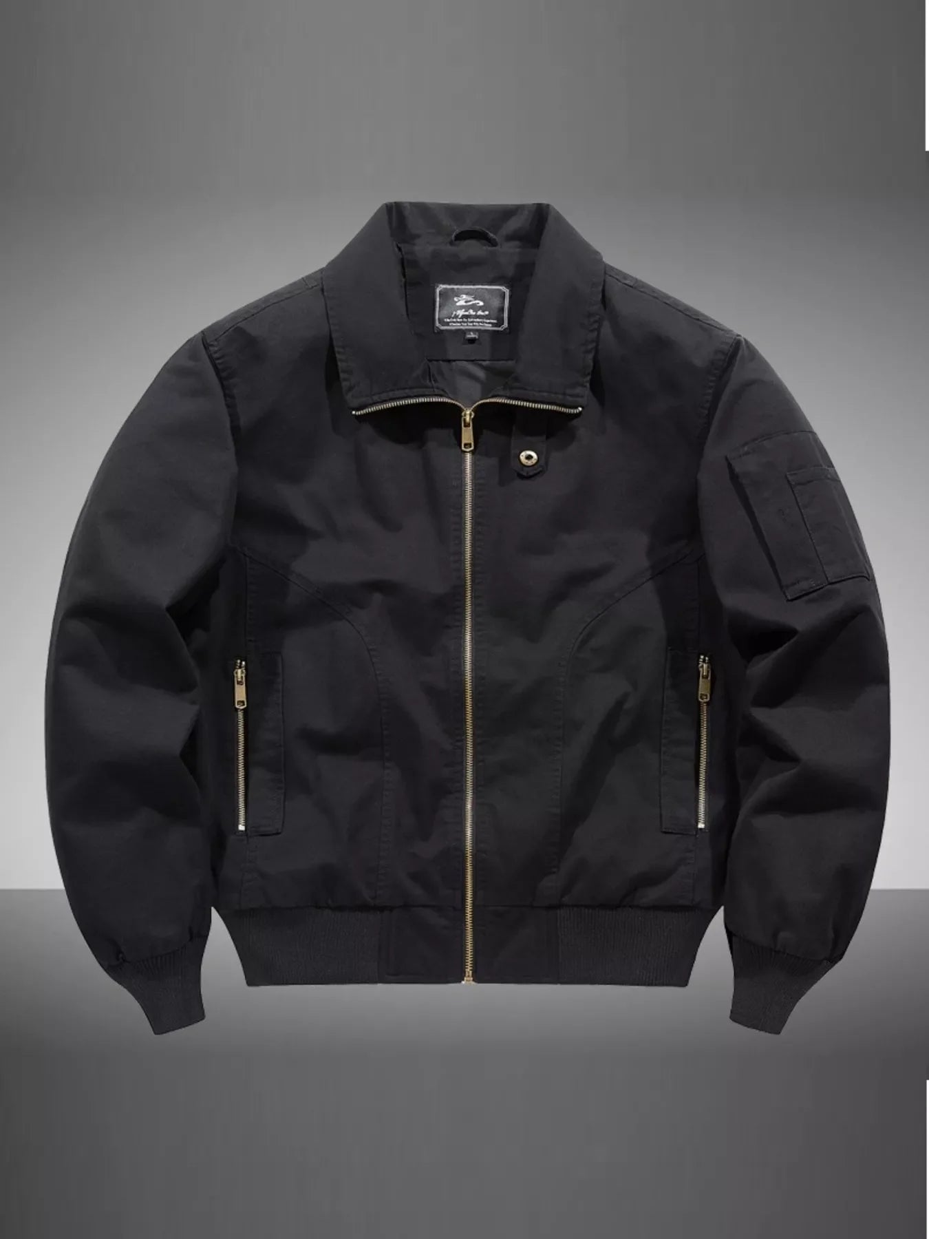 Men's Plus Size Casual Zip Up Bomber Jacket