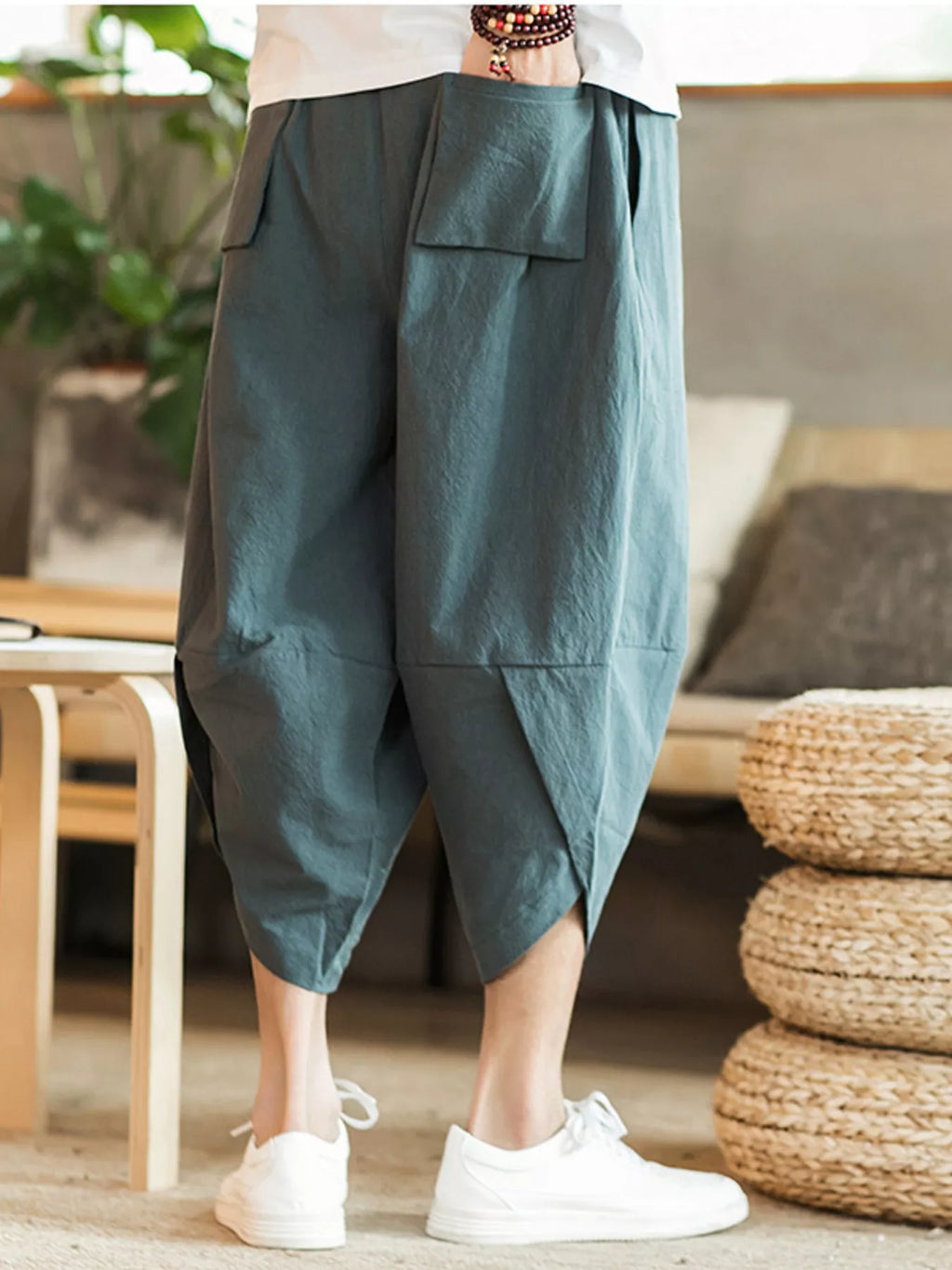 Men's Plus Size Loose Fit Cropped Pants