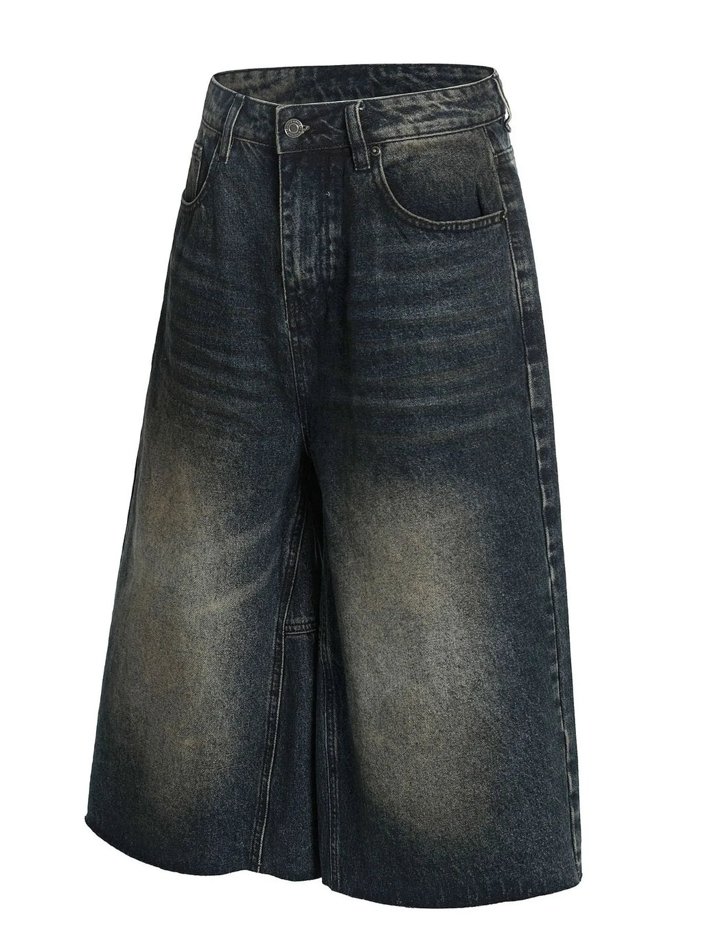 Men's Vintage Wash Wide Leg Capri Jeans