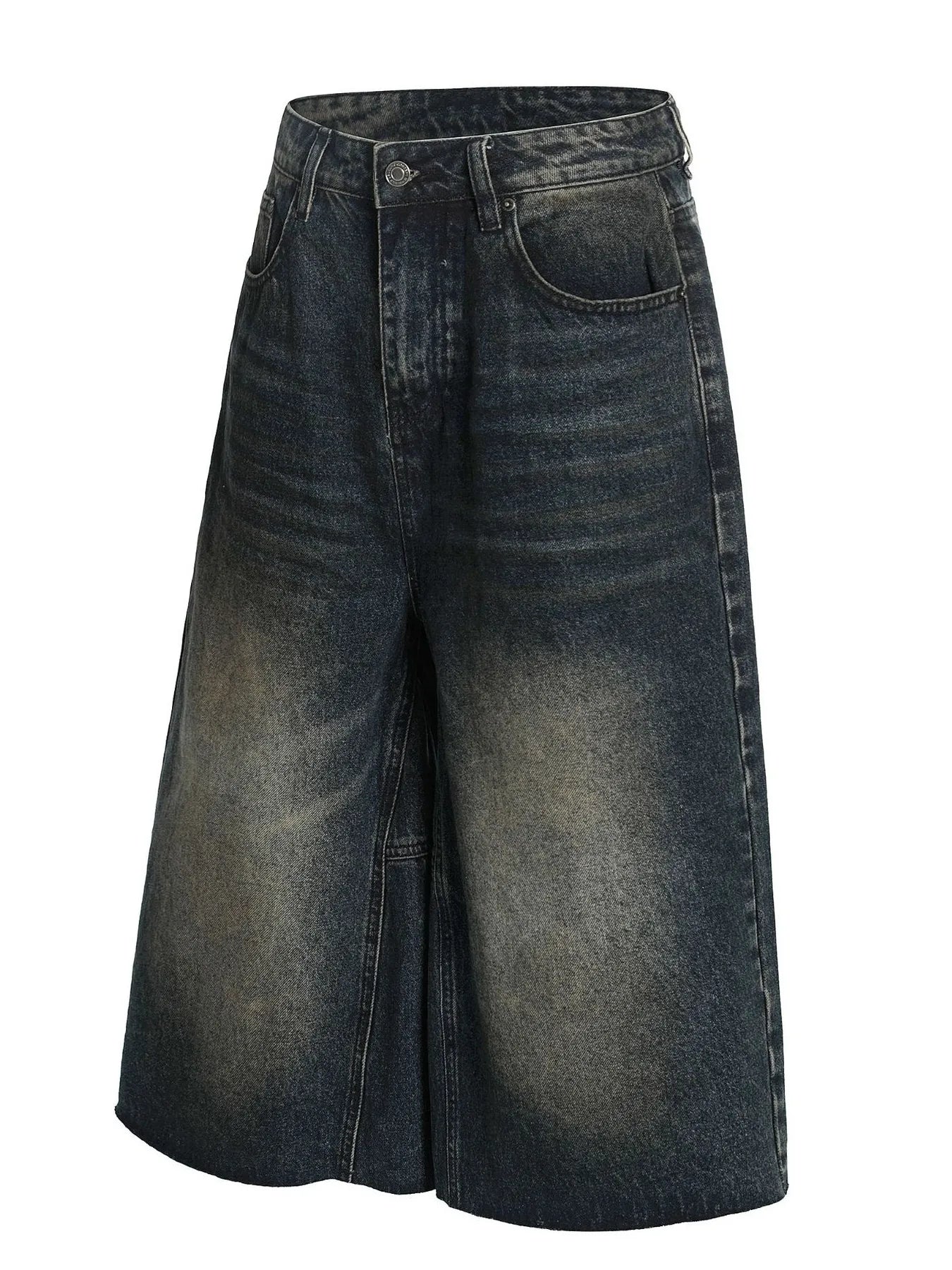 Men's Vintage Wash Wide Leg Capri Jeans