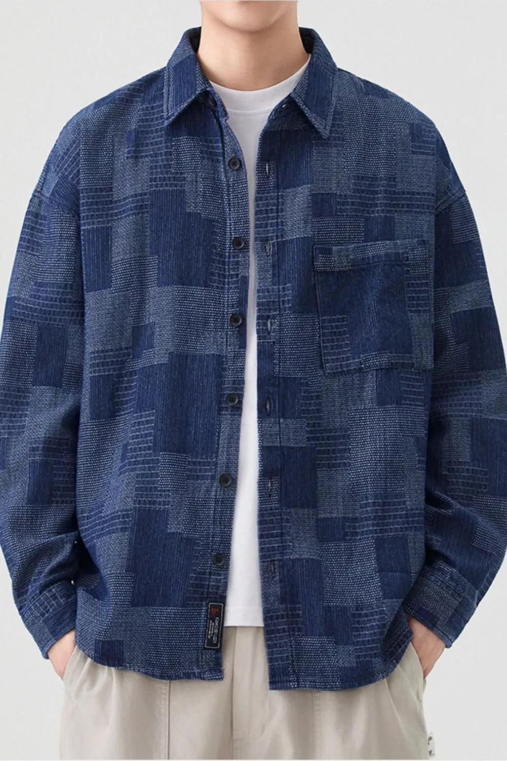 Men's Plus Size Casual Button Up Shirt