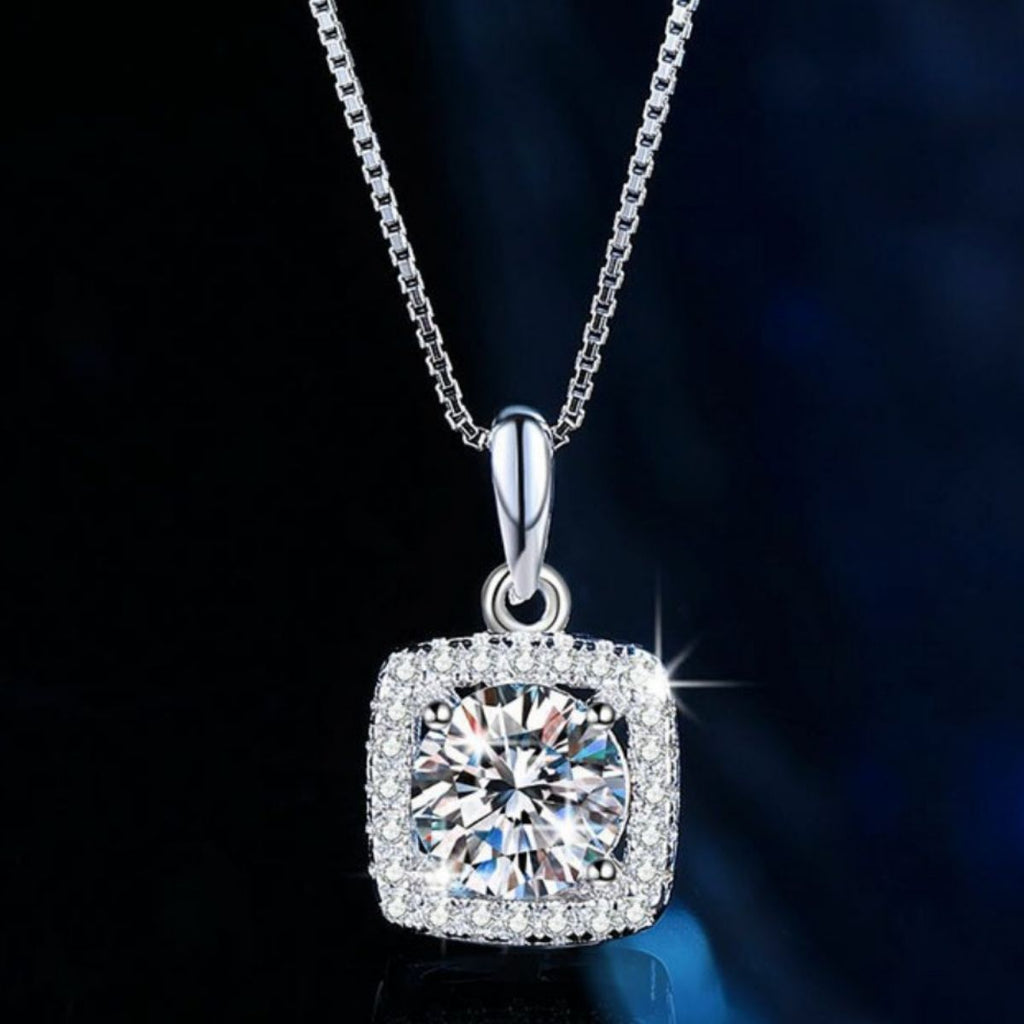 Moissanite 925 Sterling Silver Pendant Necklace