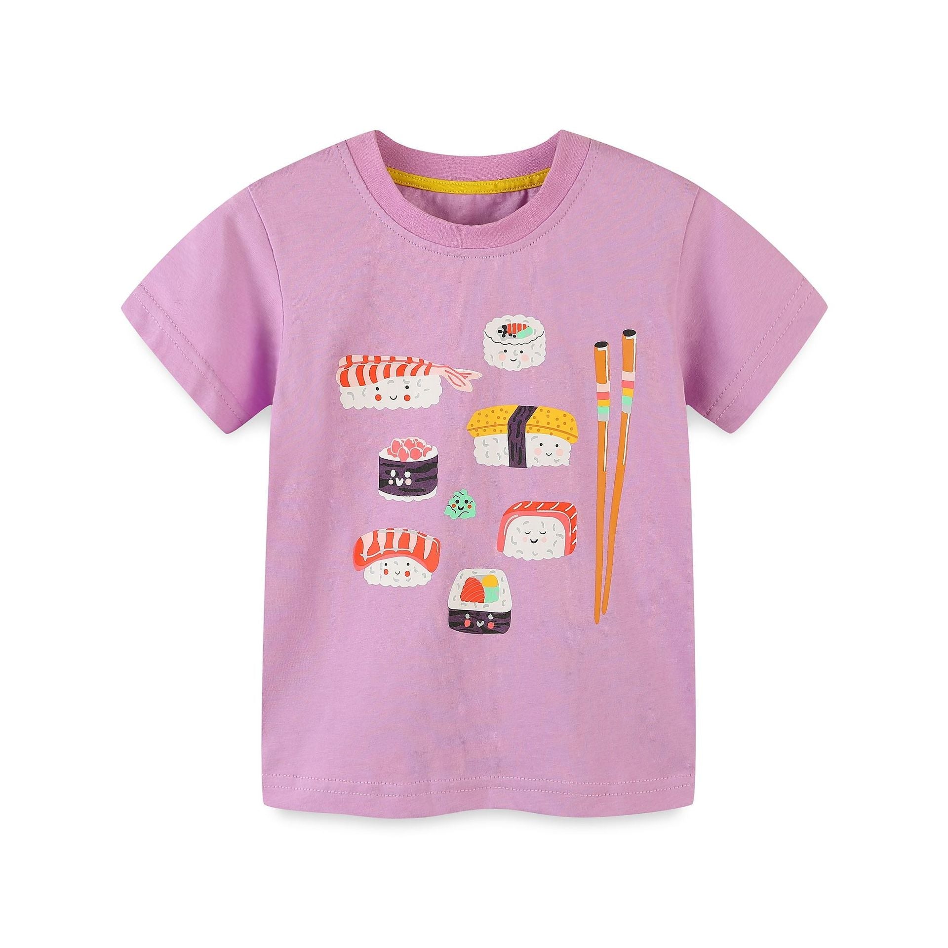 Children's Cartoon Fruit Print Short Sleeve T-Shirt