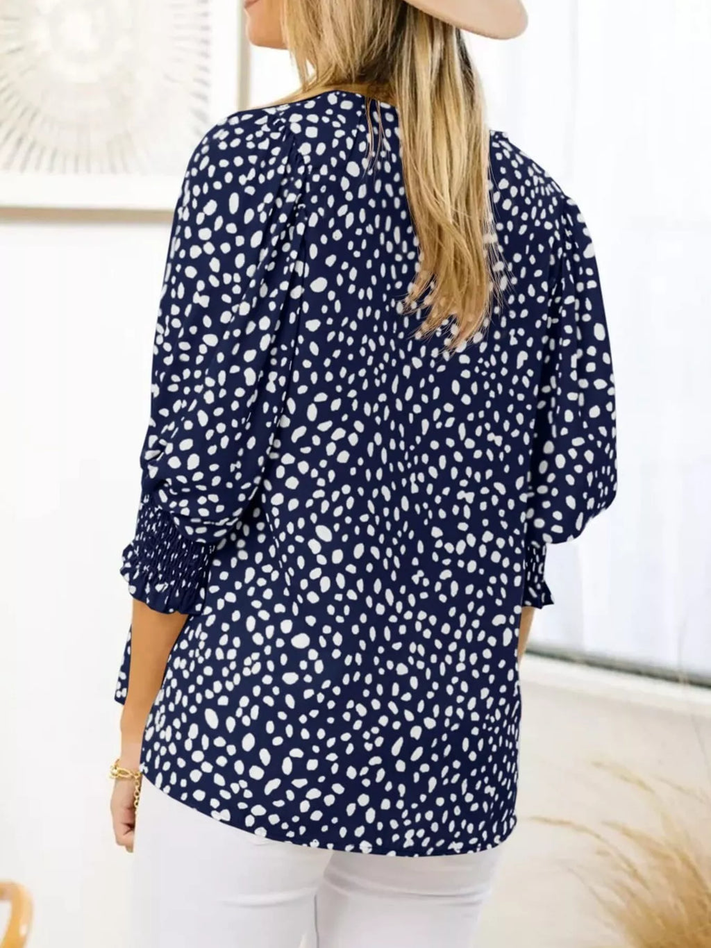 Animal Print Half Sleeve Blouse