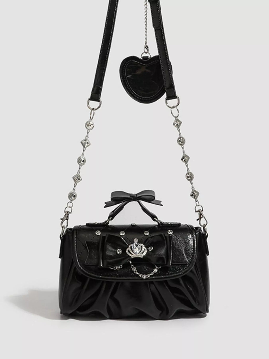 Ruched Bow Crossbody Bag