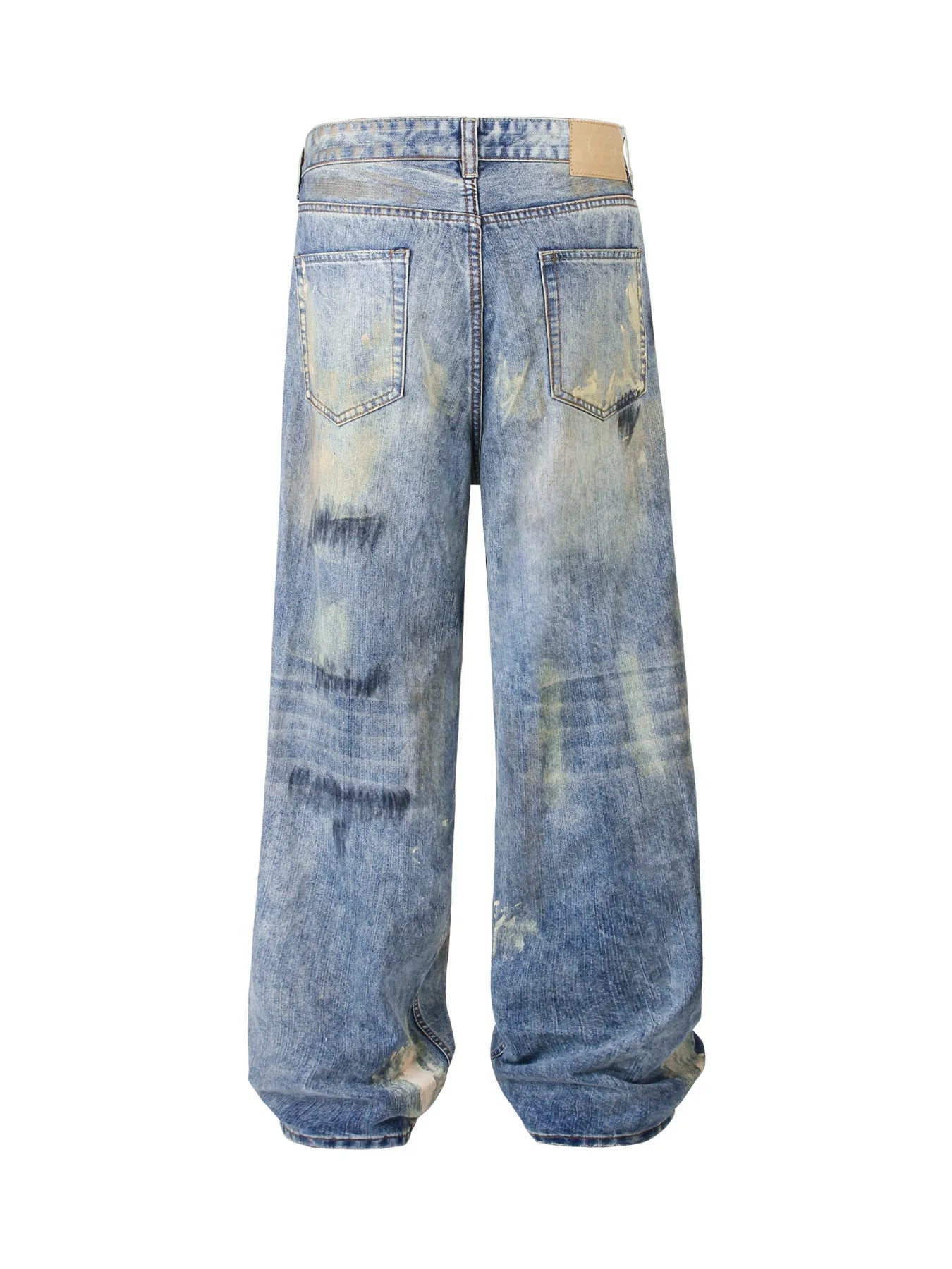 Men's Washed Wide-Leg Baggy Jeans