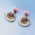 Book Stack Acrylic Drop Earrings