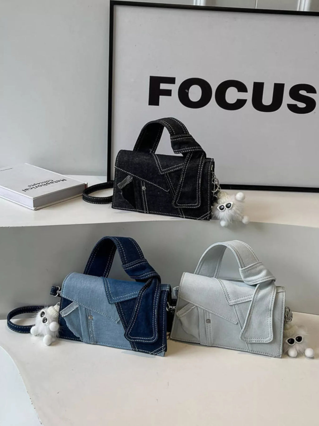 Denim Patchwork Crossbody Bag