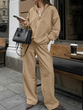 Quarter Zip Long Sleeve Top and Pants Set