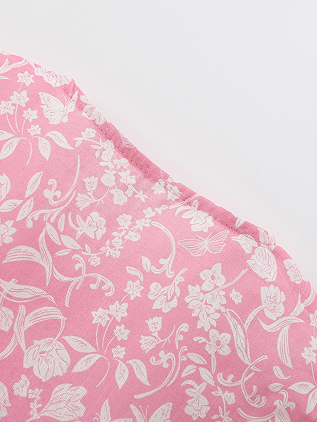 Children's Floral Print Button-Front Casual Dress