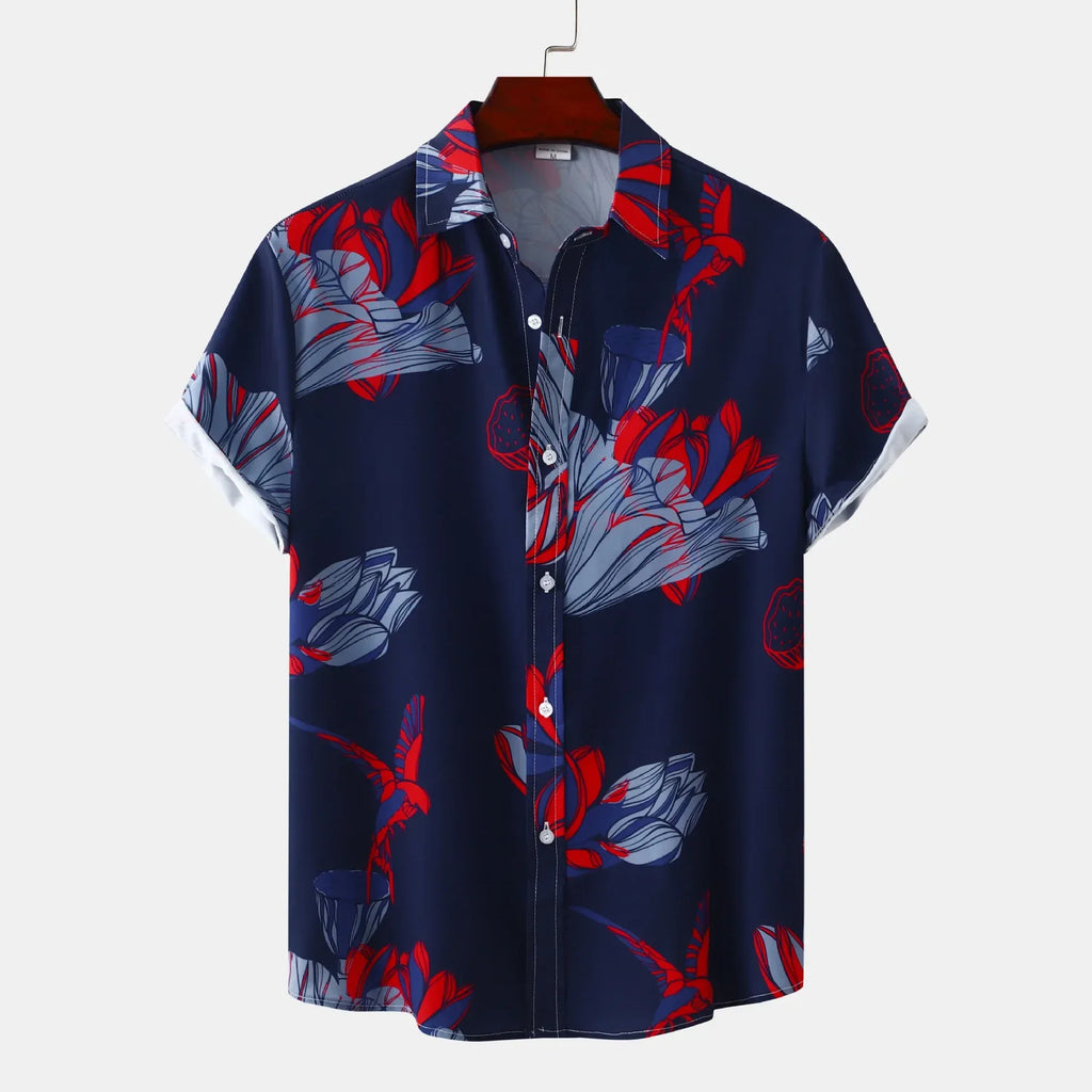 Men's Plus Size Button-Down Short Sleeve Shirt