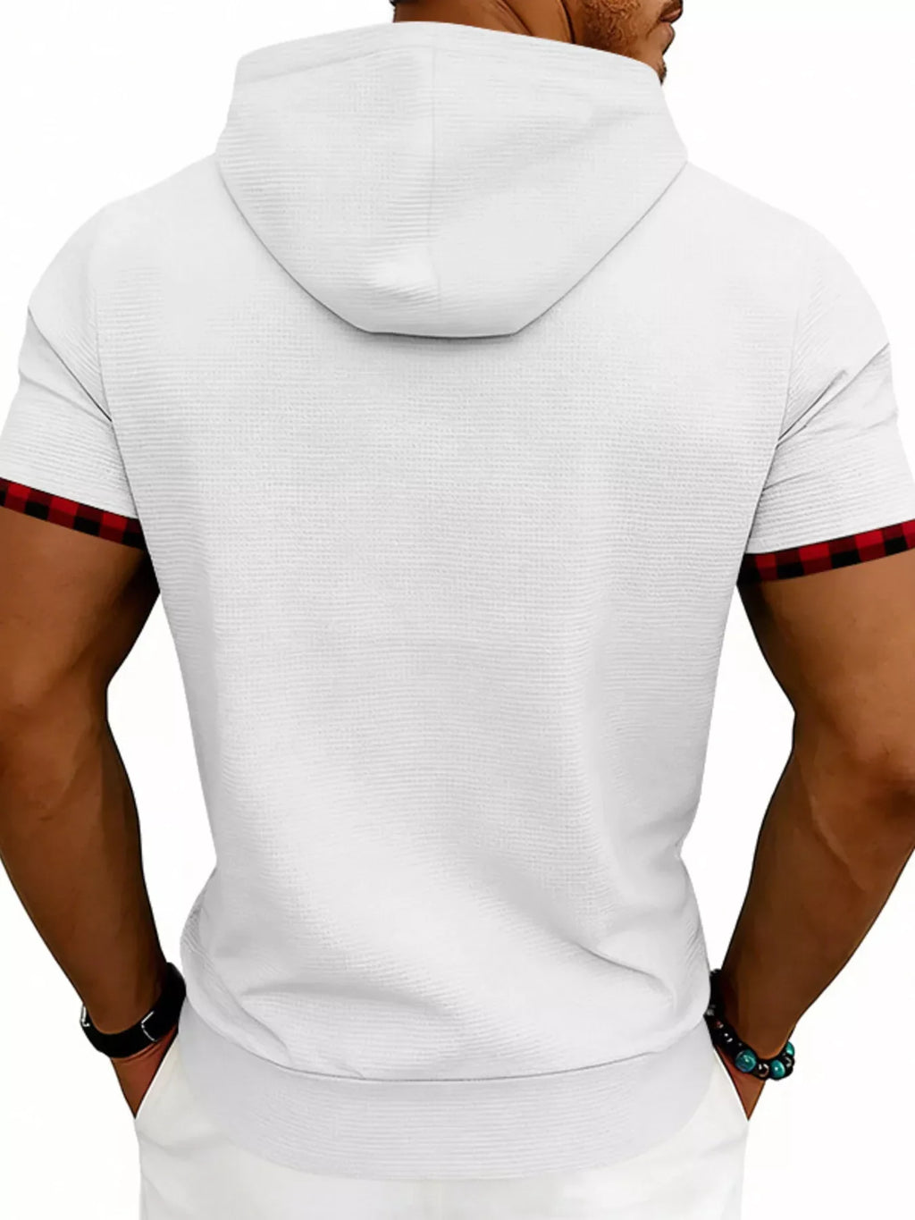 Men's Full Size Letter Graphic Short Sleeve Hooded Top Plus Size