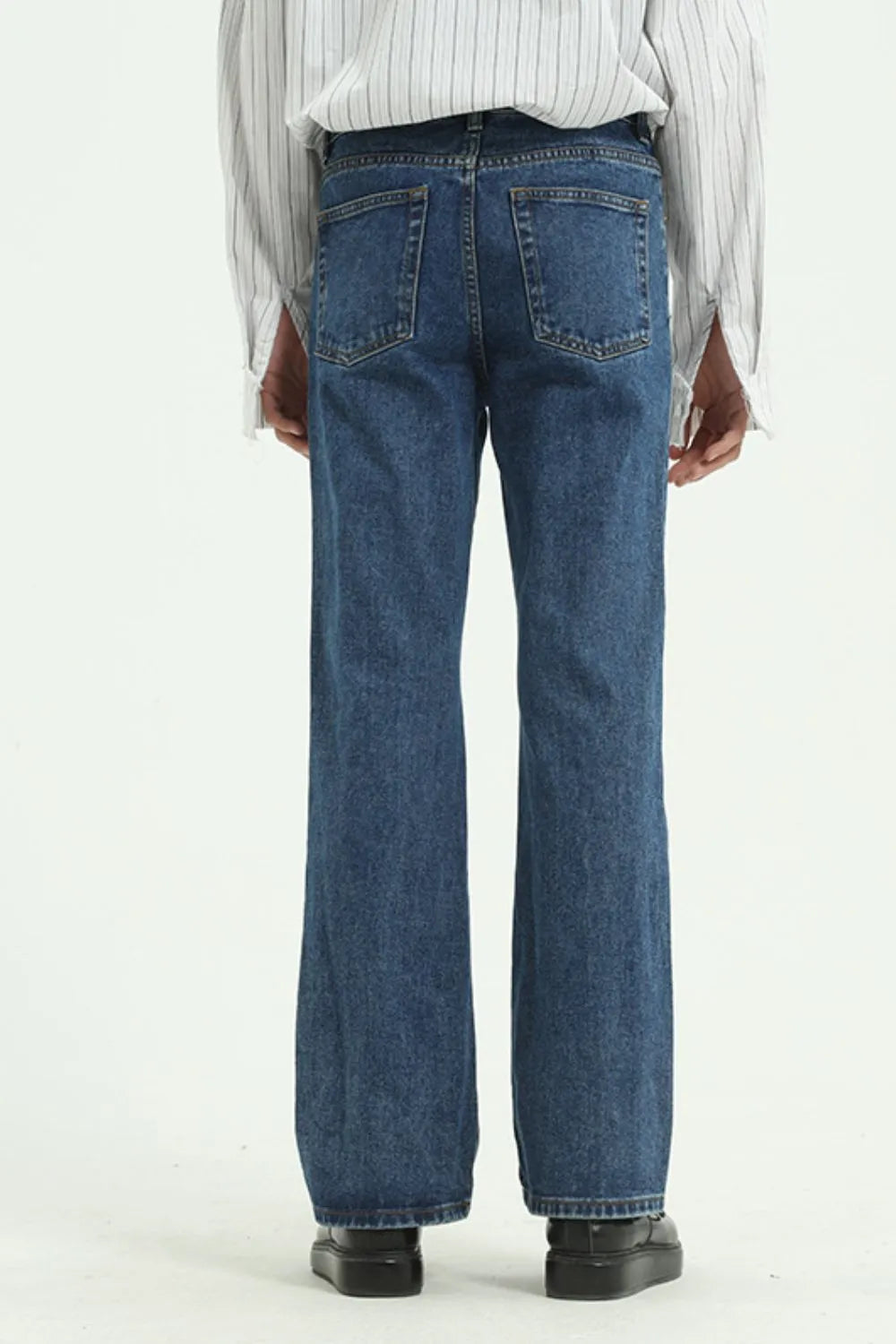 Men's Vintage Wash Straight Leg Jeans with Pockets