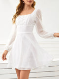 Swiss Dot Long Sleeve Mini Dress